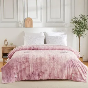 Heated Blanket Electric King, Soft Tufted Electric Blanket, Machine Washable Thicken Velvet Heating Blanket with Dual Control, 5 Heating Levels, 10 Hour Auto-Off, 90"x100", Pink