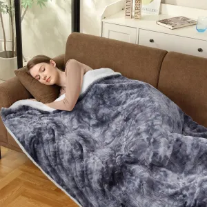 Heated Blanket Electric Full, Soft Tufted Electric Blanket, Machine Washable Thicken Velvet Heating Blanket with 5 Fast Heating Levels and 10 Hour Auto-Off, 72"x84", Gray