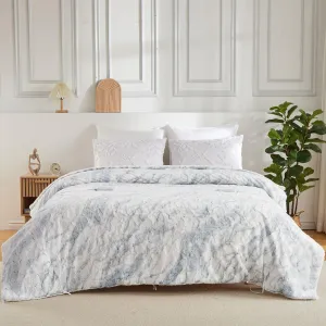 Heated Blanket Electric King, Soft Tufted Electric Blanket, Machine Washable Thicken Velvet Heating Blanket with Dual Control, 5 Heating Levels, 10 Hour Auto-Off, 90"x100", White Marble