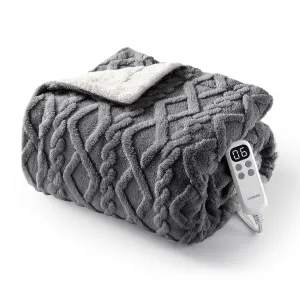 Electric Throw Blanket Heated Blanket, Sherpa Tufted Heating Lap Blankets with 6 Heating Levels (Pink, King 90"x100")