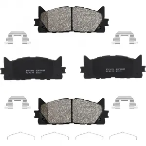 Front Brake Pads with Hardware 4 PCS Ceremic Brake Pads Set - 6S562 / Black