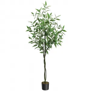 Artificial Eucalyptus Tree, 6ft Tall Faux Eucalyptus Stems Fake Plants with Realistic Silk Leaves, Fake Trees for Home Office Living Room Bedroom Foyer Porch Indoor Outdoor Decor