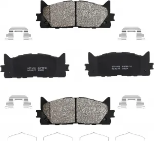 Front Brake Pads with Hardware 4 PCS Ceremic Brake Pads Set - 6S1295 / Black