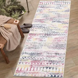 Washable Runner Rug 2x6 Hallway Runner Rug Boho Rug Indoor Non-Slip Stain Resistant Throw Floor Carpet Geometric Kitchen Rug Moroccan Runner for Living Room Bedroom Laundry