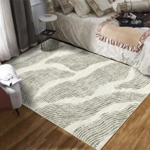 9×12 Large Area Rug Washable Rugs Abstract Rugs Modern Rugs Easy-Cleaning Rug Contemporary Rug Foldable Rug Non-Slip Carpet Suitable for for Living Room Bedrooom Apartment Office,Beige