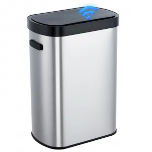 13 Gallon Automatic Trash Can, Large Automatic Waste Can with Lid, Touchless Waste Bins Smart Sensor Garbage Cans, for Kitchen Bedroom Bathroom Office, Silver