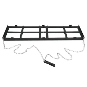 8FT Drag Harrow Driveway Grader, Heavy Duty Power Rake, Driveway Drag for Gravel W/ 6 FT Chain, Tow Behind Lawn Rake for ATV, UTV, Tractor, Mower, Land Leveler for Gravel, Sand, Soil, Hay