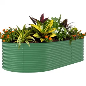 8x4x2 ft Heavy-Duty Galvanized Raised Garden Bed – Large Metal Planter Box for Flowers, Vegetables, Herbs & Fruits – Rust-Resistant, Bottomless, Easy Assembly – Green, 240x120x60cm