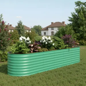8x2x2ft Galvanized Raised Garden Bed, Large Outdoor Planter Box for Vegetables, Fruits & Flowers,Green