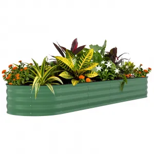 8x2x1.5 ft Galvanized Raised Garden Bed – Outdoor Metal Planter Box for Flowers, Vegetables & Herbs – Rust-Resistant, Easy Assembly, Anti-Cut Strips – Green, 240x60x45cm