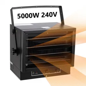 Electric Garage Heater 5000 Watt Hard Wired Ceiling Mount Fan-Forced Overheat Protection Workshop 240 Volt