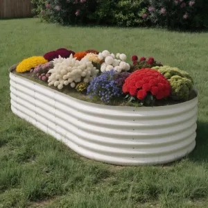 10' X 4' X 1.5' Raised Garden Bed Galvanized Steel Durable Rust-Resistant Easy Assembly Open-Bottom Design Outdoor Vegetable Flower Planter