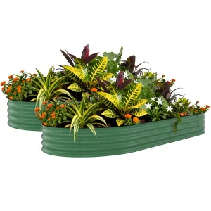 2 Pack 10' X 4' X 1.5' Rust-Resistant Galvanized Raised Garden Beds – Large Metal Planter Boxes, Durable, Easy Assembly, for Vegetables, Flowers & Outdoor Plants – Green, Upgraded with Anti-Cutting Strips