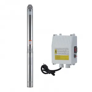 Submersible 3HP, 220V, Pump Deep Well Pump - Stainless Steel 36GPM Flow, 510ft Head, and 33ft Cord.