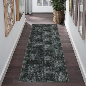 Runner Rug Washable Modern Abstract Hallway Runner Rug, Non-Slip Stain Resistant Area Rug Farmhouse Checkered Kitchen Rug Floor Cover Carpet for Doorway Bedside