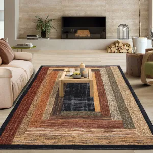 Washable Rug 8 x 10 Rug for Living Room Modern Bedroom Rug Indoor Geometric Contemporary Large Area Rug Soft Non Shedding Thin Stain Resistant Carpet for Dining Room Nursery Rug 8'x10' Red