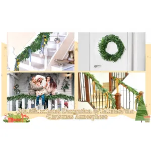 Guirnalda de pino de Navidad de 5 pies, guirnalda de pino artificial realista, guirnalda de pino sintético para mesa de manto, decoración de interiores y exteriores