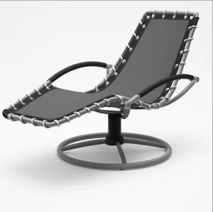 360° Swivels Outdoor Chaise Lounge - Heavy-Duty Irons Frame Sunbathing Chair for Patio, Garden Use