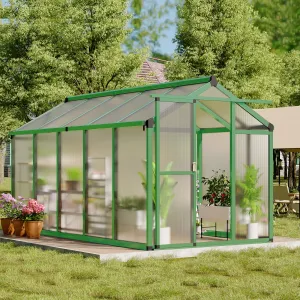 Greenhouse - Aluminum Greenhouses for Outdoors, Large Polycarbonate Greenhouse with Roof Vent, Heavy Duty Walk-In Green Houses for Outside Garden, Backyard, Patio, Lawn, Easy Assembly