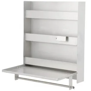 5052 Aluminium Work Station Storage Cabinet With Flip Up Work Tray And Paper Towel Rack For Enclosed Race Trailer Shop Garage Storage Silver