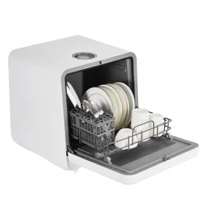 Portable Dishwasher Dishwasher Countertop with Faucet & Manual Water Tank(5L) Modes Water Inlet, Compact with More Space Inside,6 Programs Ideal for RV & Apartments, No Hookup Needed
