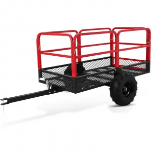ATV Trailer Dump Cart, 1500 LBS 22 Cubic Feet Heavy Duty Steel Tow Behind Yard Wagon Garden Dump Cart for Tractor, ATV, UTV, Outdoor Lawn Mower