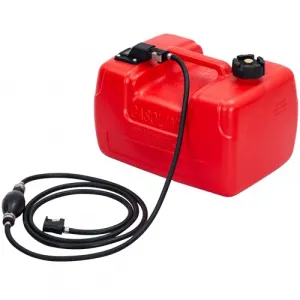 Marine Fuel Tank, 3 Gallon Outboard Marine Portable Fuel Tank with Fuel Line, I-Shaped Handle, Easy to Carry