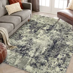 Large Area Rug 10x13 Abstract Rug Machine Washable Area Rug Non Slip Low Pile Rugs Lightweight Rug for Bedroom Living Room