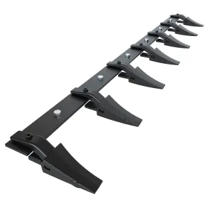 72" Heavy Duty Steel Bucket Tooth Bar for Tractor & Loader Buckets – Replaceable Teeth, Black Protective Coating