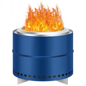 20 Inch Portable Smokeless Firepit with Stand, Bonfire Wood Burning Fire Pit for Camping & Picnic Outside, Stainless Steel Large Fire Pit with Carry Bag, Split Structure