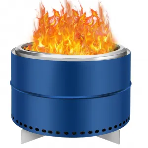 27 Inch Portable Smokeless Firepit with Stand, Bonfire Wood Burning Fire Pit for Camping & Picnic Outside, Stainless Steel Large Fire Pit with Carry Bag, Split Structure