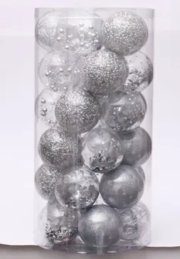 30 Pcs Christmas Ball Ornaments, 2.36 Inch/6 Cm Christmas Balls, Christmas Plastic Decorative Baubles, Shatterproof Christmas Tree Ball for Holiday Wedding Party Decoration, Silver