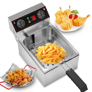 10L Electric Deep Fryer, Removable Frying Basket Adjustable Temperature, Lid with Viewing Window and Odor Free Filter, 10.6 QT