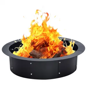 36" Outer/30" Inner Diameter Fire Pit Ring - 3mm Thick Heavy Duty Steel Round Fire Ring Insert for DIY Above or In-Ground Campfire