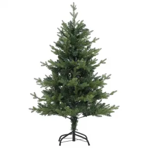 4 Ft Prelit Christmas Tree, Artificial Small Christmas Tree with 150 Warm White LED Lights and 265 Branch Tips, Easy Assembly Fake Xmas Tree for Indoor Outdoor Home Office Party Decor