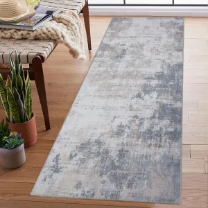 Light Grey Washable Runner Rug 2x6 Rug Runner Modern Rug Non Slip Kitchen Rugs Abstract Indoor Entryway Rug Soft Bath Mat Stain Resistant Carpet for Bedroom Hallway Laundry Nursery