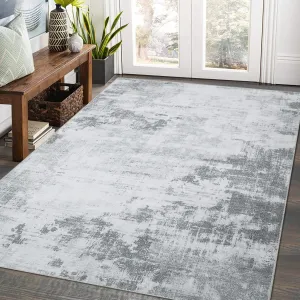 Light Grey Washable Area Rug 8x10 Rug for Living Room Modern Area Rug for Bedroom Indoor Abstract Rug Large Area Rug Soft Non Shedding Stain Resistant Carpet for Office Dining Room