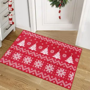 Washable Rug 8x10 Area Rug for Bedroom Christmas Rug Distressed Modern Rug Xmas Decor Non Slip Carpet Holiday Abstract Soft Accent Rug for Bathroom Bedroom Dining Room 8'x10' Stripe|Red