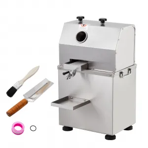Sugarcane Juicer, 800W Sugarcane Juicer with 3 Stainless Steel Drums, 2.4-inch Large Inlet, Sugarcane Juicer without Wheel, 661LBS/H, Suitable for Home/Commercial Use