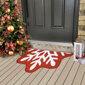 Christmas Door Mat Non Slip Doormats Snowflake Welcome Mats for Front Door Floor Mats Ourdoor Decor Stain Resistant Room Decor Carpet for Entrance Snowflake 17''x29''