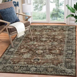 Hallway Rugs, Machine Washable Traditional Rug, Non Slip Floor Carpet, Low Pile Soft Printed Vintage Rug for Home Decor Entryway Bed Room Laundry Room Indoor