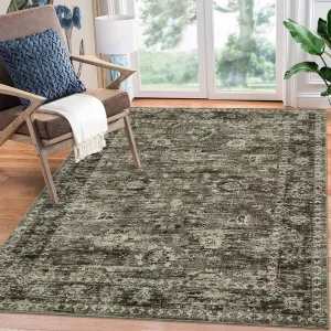 Hallway Rugs, Machine Washable Traditional Rug, Non Slip Floor Carpet, Low Pile Soft Printed Vintage Rug for Home Decor Entryway Bed Room Laundry Room Indoor