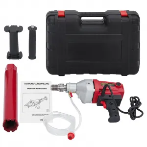 1500W Diamond Core Drilling Machine, 1880RPM Wet Dry Handheld Core Drill Rig, 1-1/4 in Thread with 2 in Drill Bits for Concrete Brick Stone Block, Black