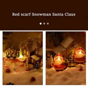 10 LED Christmas Tree Decoration String Lights Battery Operated Christmas Decorative Lights for Indoor Outdoor Decor 1.5m Ski Snowman Ski Snowman