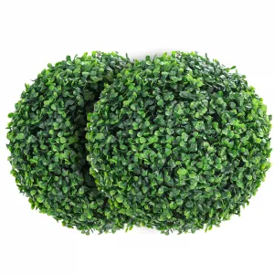 2 Pcs 15" Artificial Plant Topiary Balls Faux Boxwood Balls for Home Decor