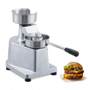 Commercial Hamburger Patty Maker, 4" Stainless Steel Hamburger Press, 1.4" Deep Tray, with 500 Patty Papers