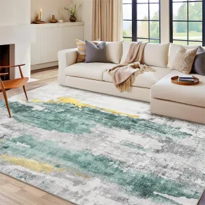 Modern Abstract Area Rugs Machine Washable Rug Contemporary Office Carpet Indoor Non-Slip Non-Shedding Floor Cover for Dining Room Living Room Bedroom