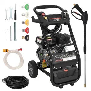 3600 Psi Gas Pressure Washer, Pressure Washer 2.6 Max Gpm, High Pressure Washer with 4 Quick Connect Nozzles, for Cars/Fences/Driveways/Homes/Patios/Furniture