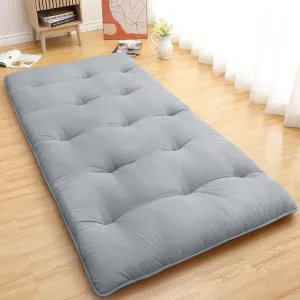 Futon Mattress Japanese Floor Mattress, Twin Size Tatami Mattress Kids Sleeping Mat for Dormitory, Roll Up Mattress Japanese Floor Mat for Sleep, Easy to Store, Light Grey