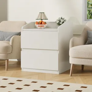 Nightstand with 2 Drawer Modern Side Table with Storage Wide End Table for Living Room Bedroom